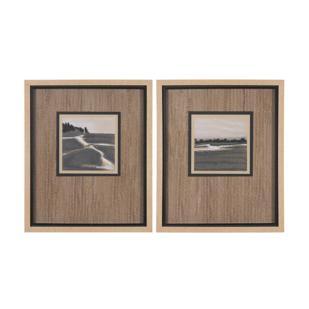 Marshland Shadows Wall Art Set of 2 In Black and Brown | 1stopbedrooms