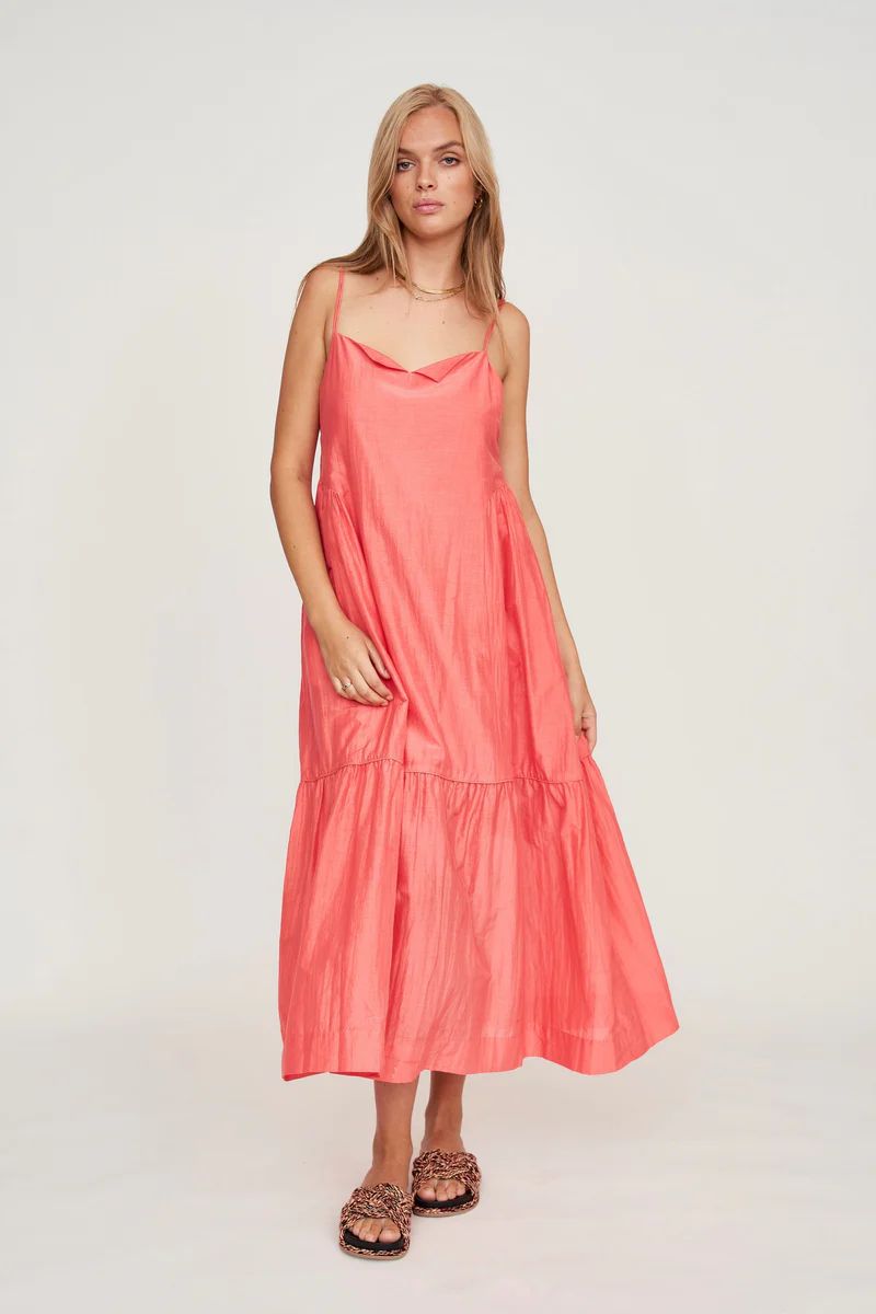 Clemente Dress in Coral | MIRTH
