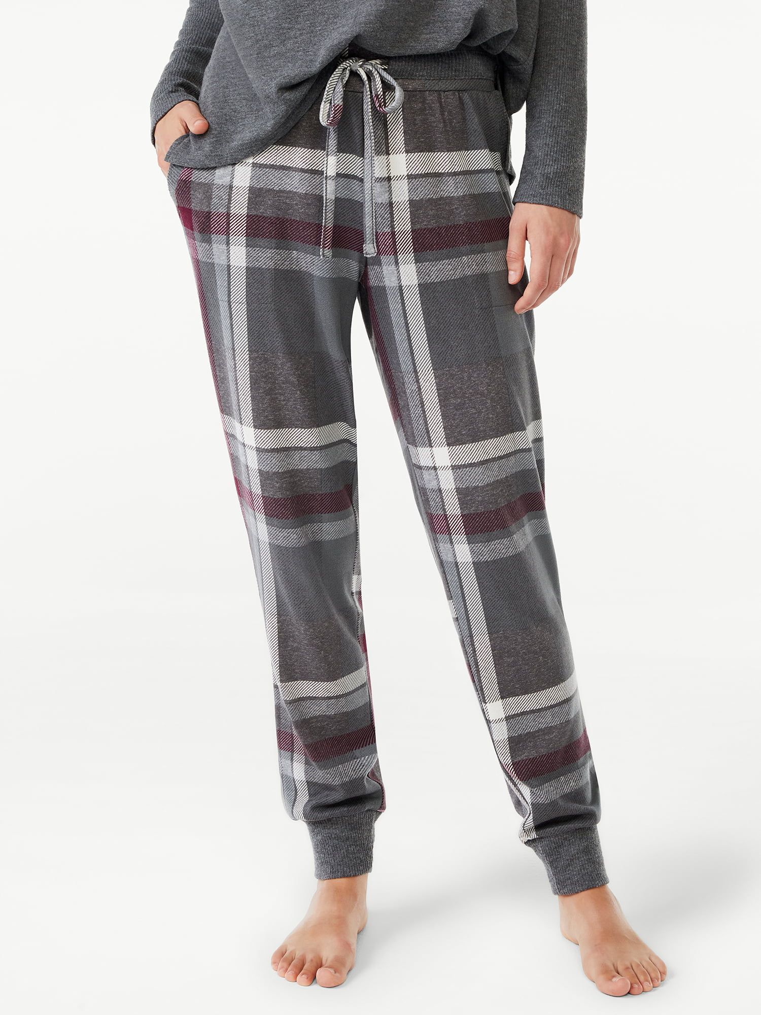 Joyspun Women's Hacci Knit Sleep Joggers, Sizes up to 3X - Walmart.com | Walmart (US)