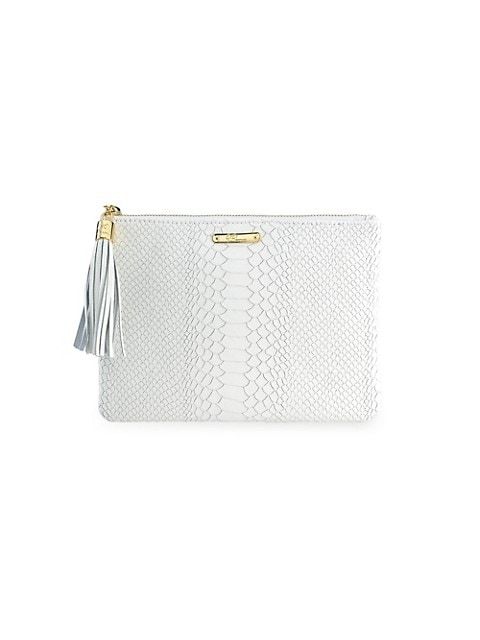 All-In-One Python-Embossed Leather Clutch | Saks Fifth Avenue