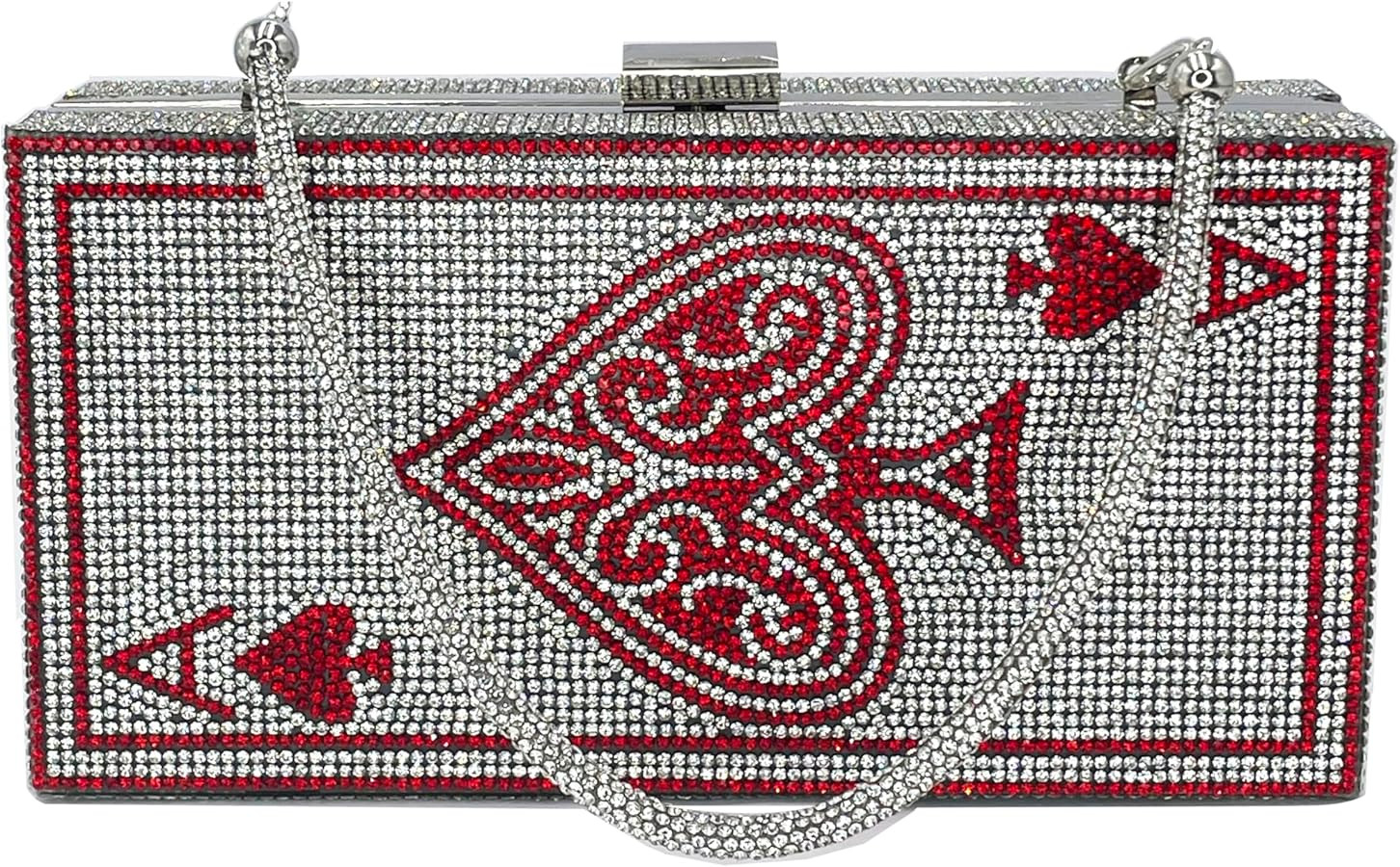 Diamond Sliver Crystal Evening Bag Rhinestone Bling Money Purses Poker Card Handbags Clutch For P... | Amazon (US)