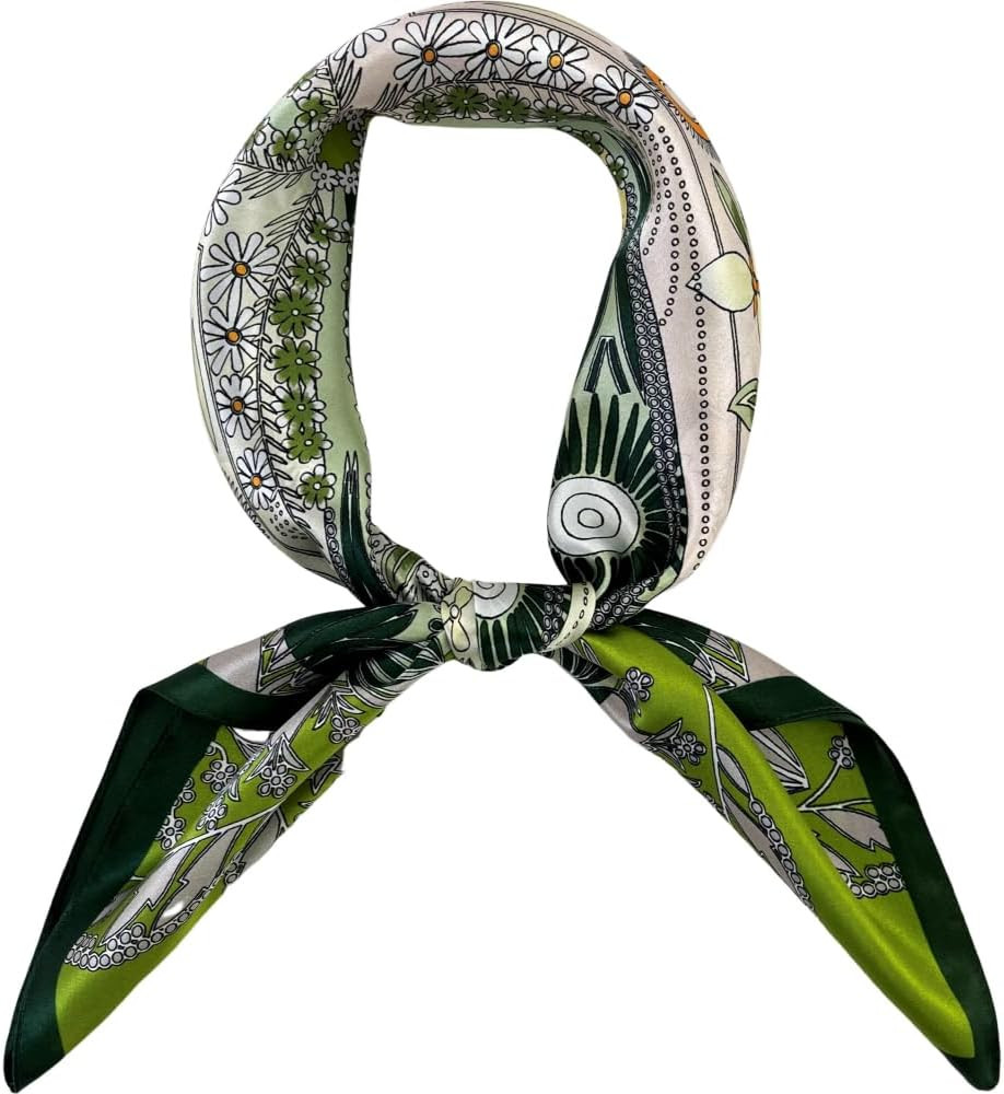 FONYVE 100% Mulberry Silk Scarf for Hair - 27" Square Head Scarf for Women - Lightweight Neck Sca... | Amazon (US)