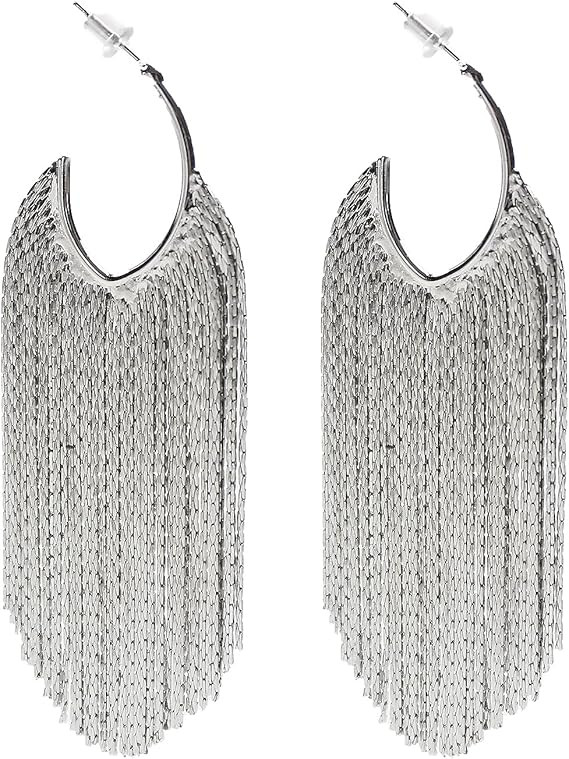 WASAIE Boho Linear Tassel Drop Dangling Earrings For Women,Long Formal Country Bohemian Fringe Ch... | Amazon (US)