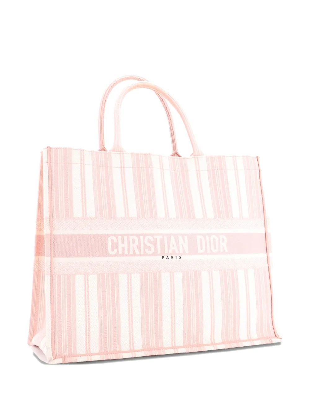 Christian Dior Pre-Owned Book Embroidered Canvas Large tote bag - Pink | Farfetch Global