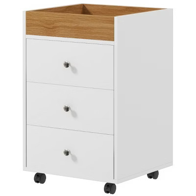 TopComfy Decorative Storage Cabinets 3 Drawer Home Office Storage Cabinet Desk Printer Stand with Storage for Living Room, White, 28.3"*20.5"*7.5" | Target