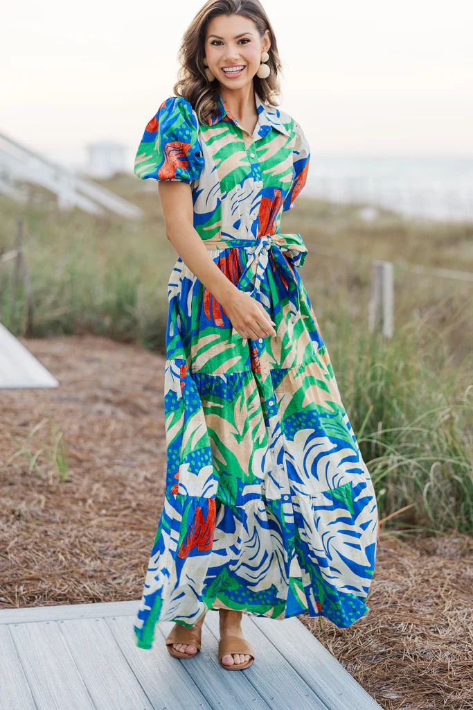 Ready For The Sun Royal Blue Tropical Maxi Dress | The Mint Julep Boutique