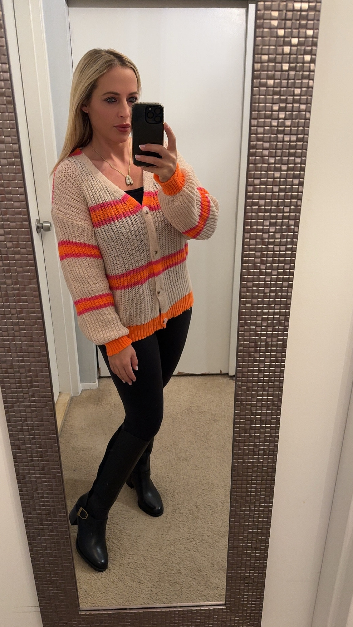 Cardigan outfit. Wearing L in amazon fashion cardigan, L in faux leather leggings and size 9.5 in Vince Camuto boots 

#LTKSaleAlert #LTKFindsUnder100 #LTKCyberWeek