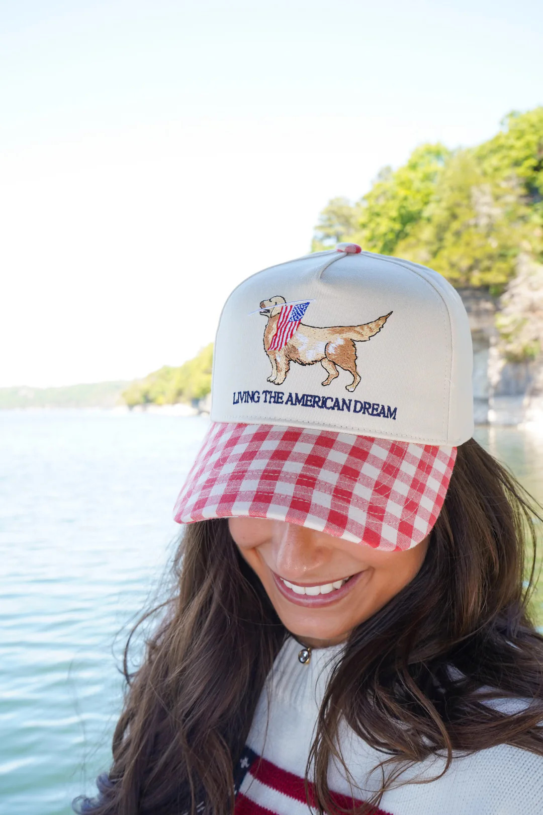 Living The American Dream - Red Gingham Hat | KenzKustomz