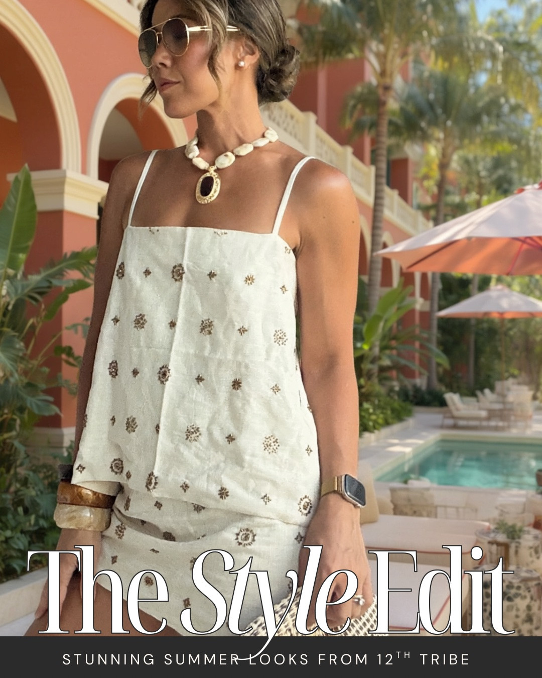 The latest @12th Tribe collection has arrived, and the Casa Palma Part 2 drop is full of pieces made for sunset dinners, ocean views, and warm summer nights.✨

Wearing the Camila Natural & Gold Tank with its beautiful beaded floral detail and double tie-back, paired with the Del Sol Natural & Gold Beaded Mini Skirt. The natural textures and gold accents feel like salty hair, ocean air, and every excuse to book a getaway.

#LTKgrwm #LTKSeasonal #LTKTravel