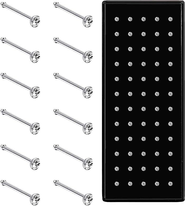 Aroncent 22G 60 Pcs Stainless Steel Nose Studs Rings Piercing Pin Body Jewelry 1.5mm 2mm 2.5mm | Amazon (CA)