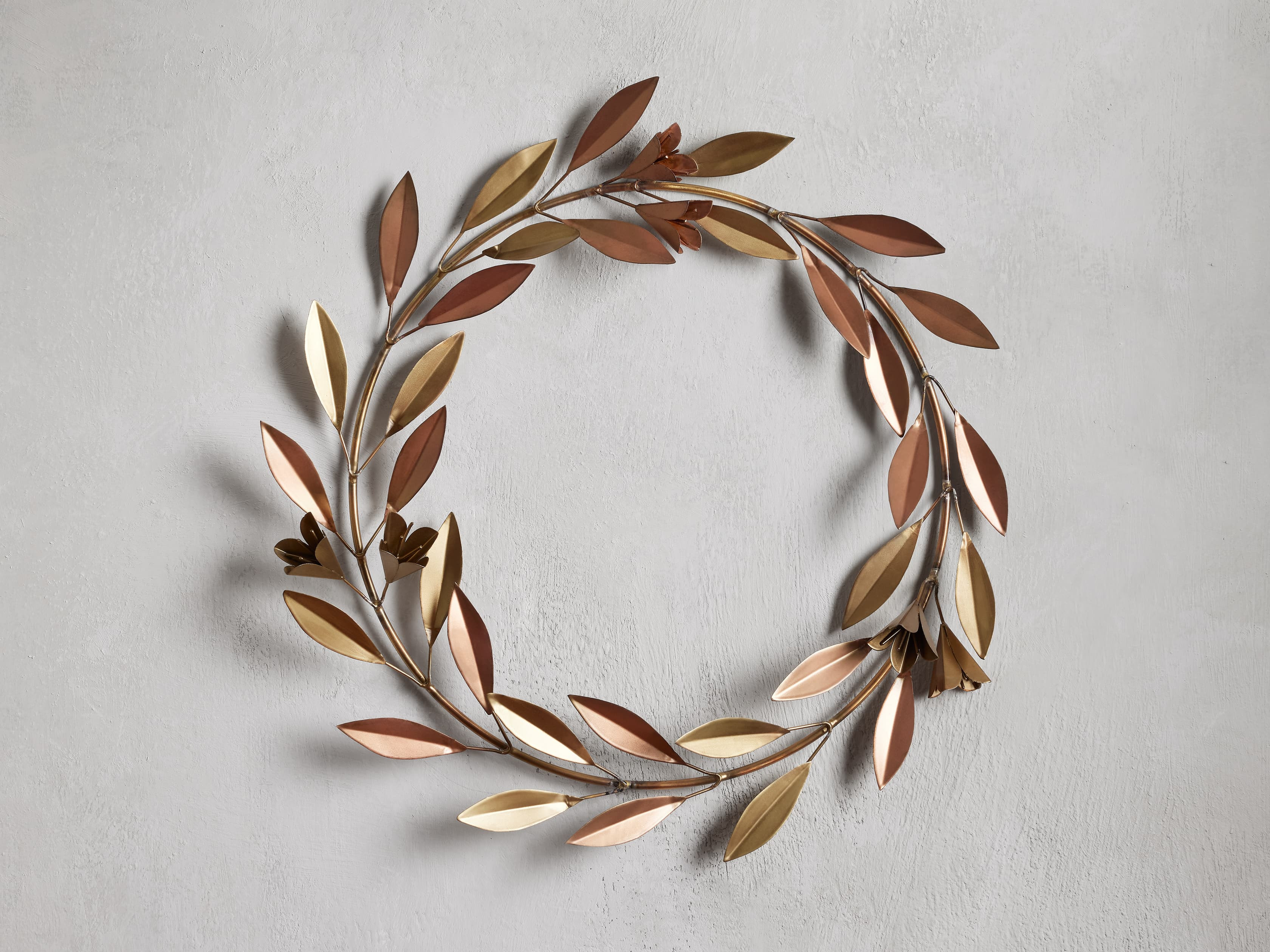 Distressed Brass Copper Wreath | Arhaus