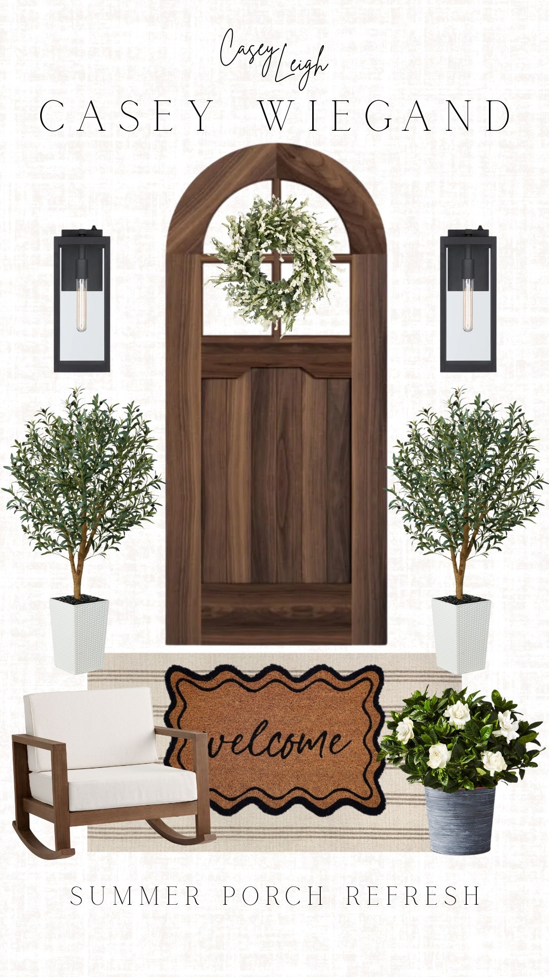 🏡 SUMMER PORCH REFRESH 🌿
Bringing cozy charm to the front porch with a fresh summer look! Loving this classic combo of warm wood tones, greenery, and inviting textures. Perfect spot for slow mornings and summer nights. ✨

#LTKSeasonal #LTKSummerEdit #LTKHome