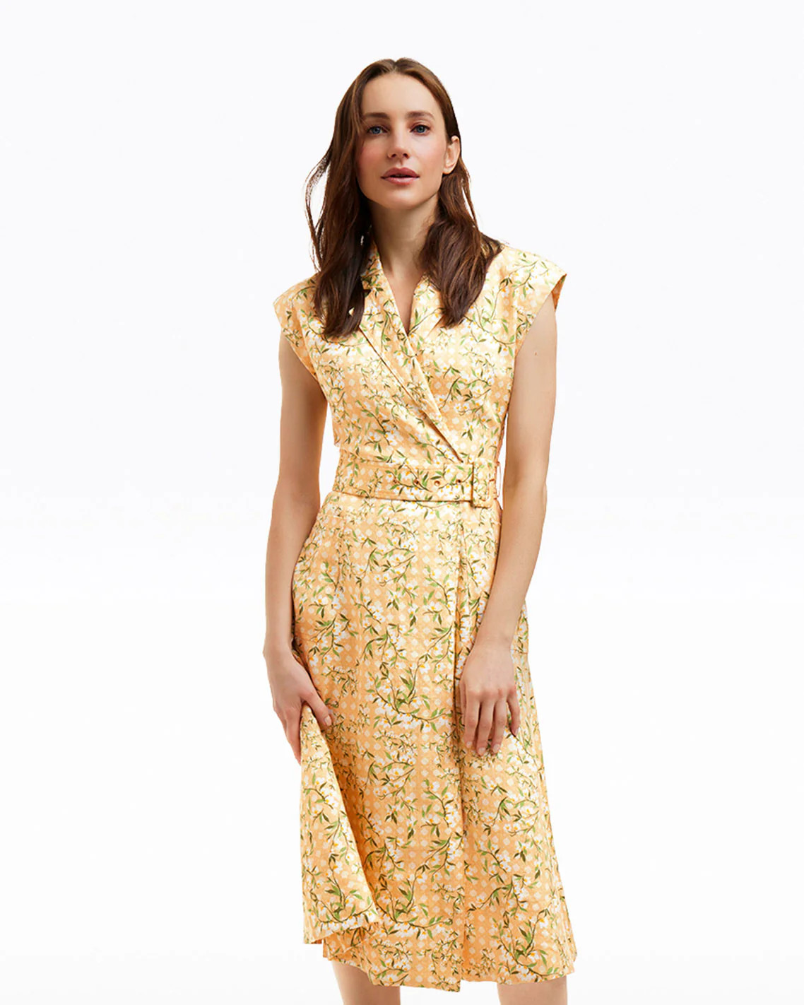 Addison Short Sleeve Midi Shirtdress in Floral Rattan | Draper James (US)