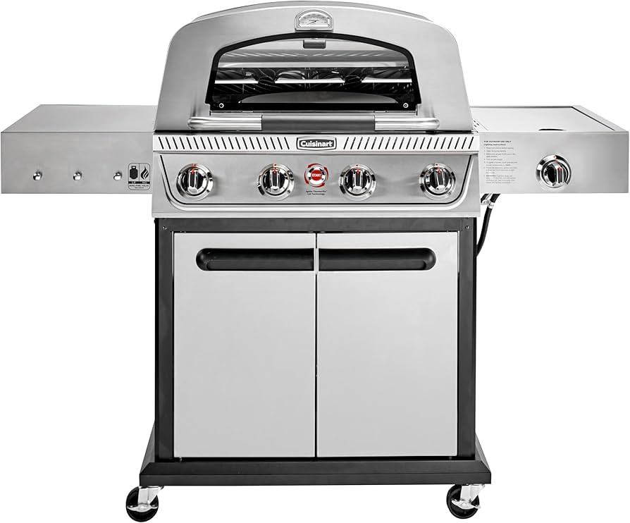 Cuisinart Propel+ 4-Burner 3-in-1 Gas Grill, Stainless Steel Versatile Grill, Griddle & Pizza Ove... | Amazon (US)