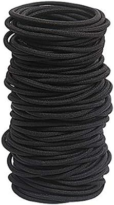 GOSICUKA 120 pcs Black Hair Elastic for Thick and Curly No Metal Hair Ties Value Pack (3mm) | Amazon (US)