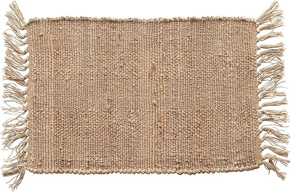 Creative Co-Op Woven Cotton & Jute Tassels, Natural Placemat, 19 x 13 inches | Amazon (US)