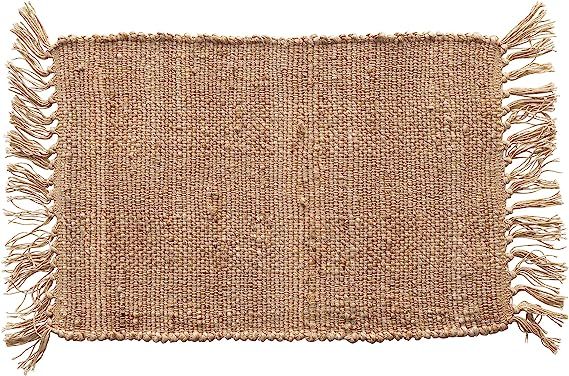 Creative Co-Op Woven Cotton & Jute Tassels, Natural Placemat, 19 x 13 inches | Amazon (US)