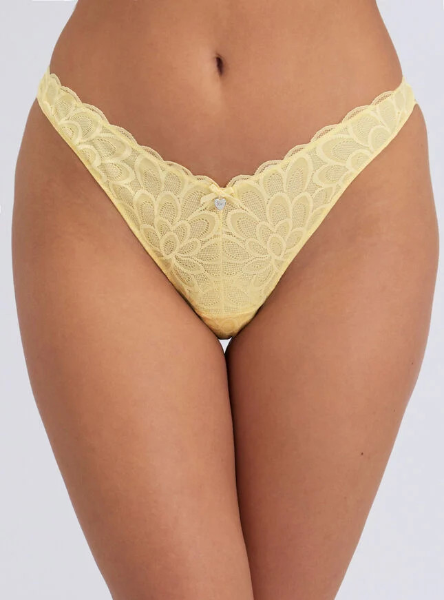 Eden lace thong - Butter Yellow | Boux Avenue (UK)