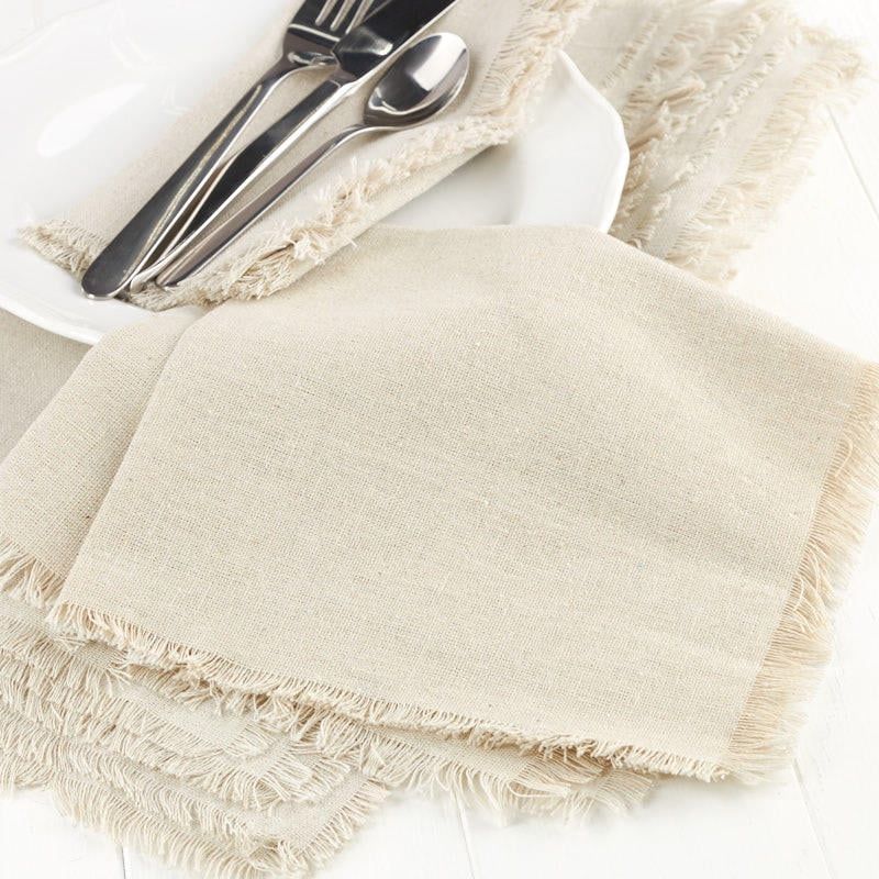 Dozen Linen Cloth Napkins with Fringe Edges-T12702/12 | Walmart (US)