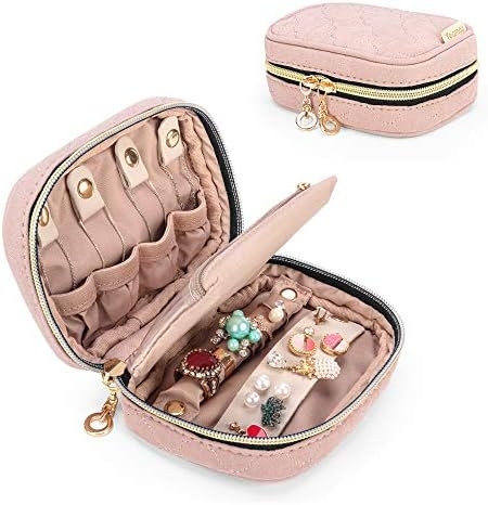 Teamoy Mini Jewelry Travel Case, Small Storage Organizer Bag for Earrings, Necklace, Rings and More, | Amazon (US)
