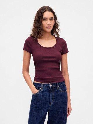 Modern Rib Scoop Crop T-Shirt | Gap (US)