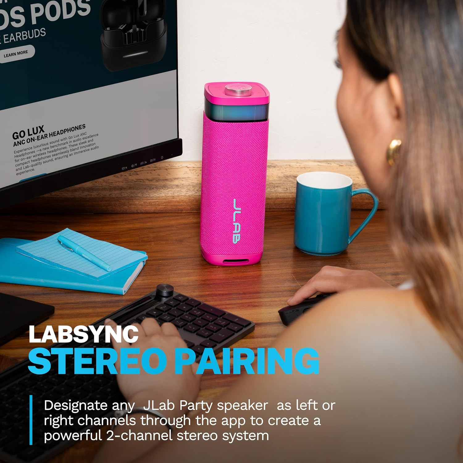 JLab, JBuds Party, Portable Bluetooth Speaker, Waterproof, RGB Lighting, Multi-Speaker Connection... | Amazon (US)