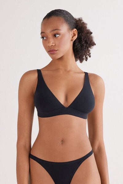 Intimissimi Ultralight Cotton Marica Triangle Bra Woman Black Size 3B | Intimissimi (US)