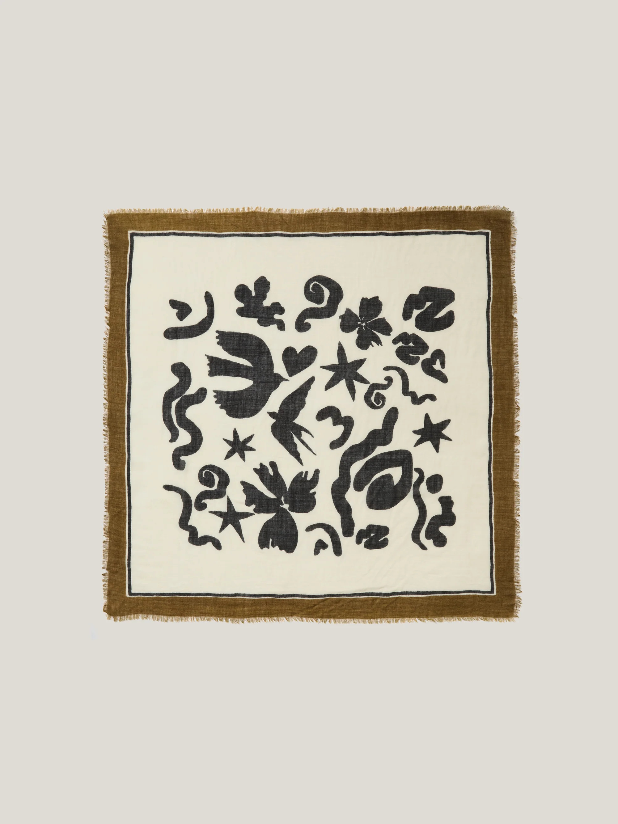 Abstract Kiss Wool Scarf | Monochrome | Jigsaw (UK)