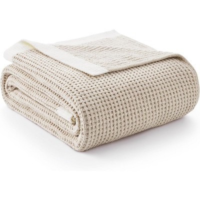 Attop Waffle Throw Blanket for Couch, Soft Cozy Chenille Knit Blanket Warm Decorative Throw for Sofa, 50"x60", Beige | Target