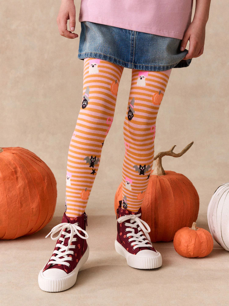 Pink Character Cotton Rich Halloween Tights | Next US