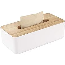 Amazon.com: Bulking Wood Tissue Box Cover for Disposable Paper Facial Tissues, Wooden Rectangular... | Amazon (US)
