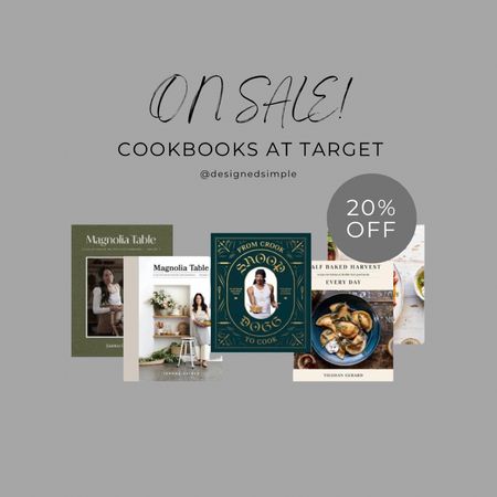 Cookbooks on sale at Target - 20% off!

cookbooks, pretty cookbooks, neutral cookbooks, cookbooks for kitchen styling

#LTKGiftGuide #LTKsalealert #LTKhome