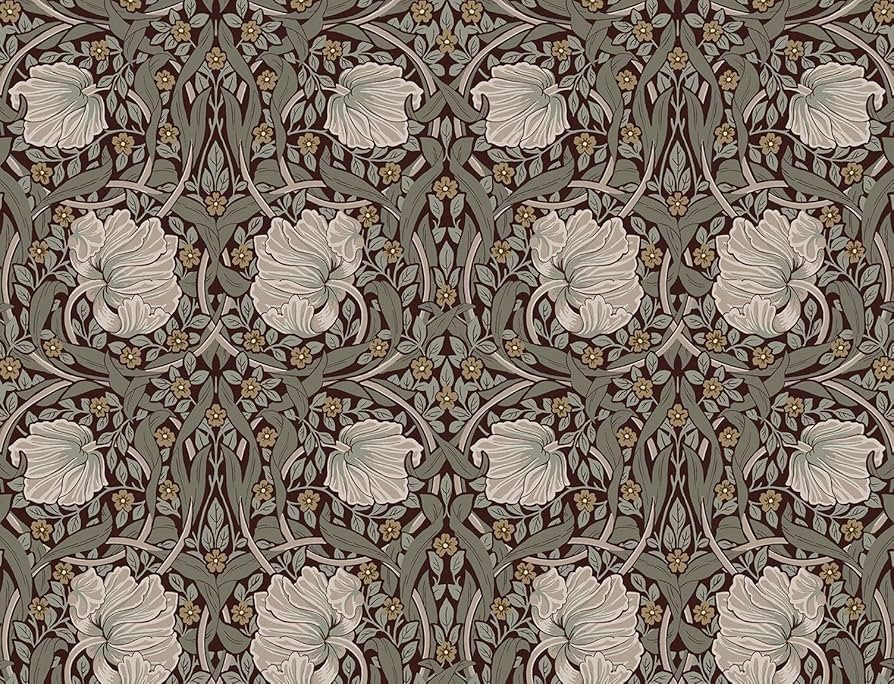 NextWall Pimpernel Floral Peel and Stick Wallpaper (Auburn & Eucalyptus) | Amazon (US)