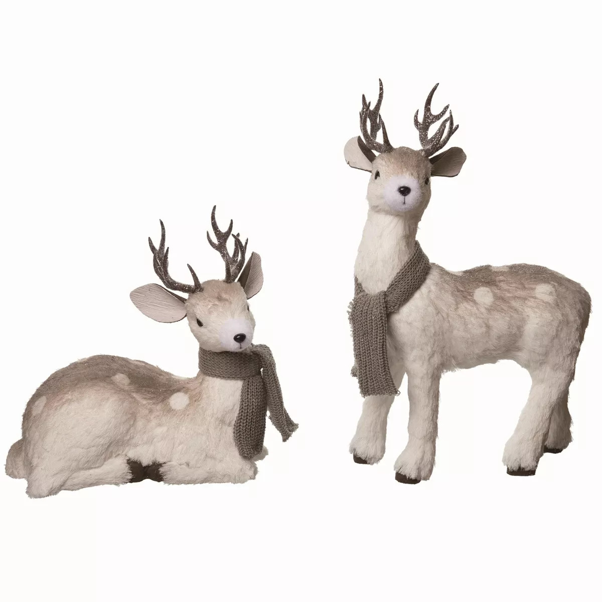 Transpac Foam 19.69 in White Christmas Winter Fauns Set of 2 Decorative Objects for Holiday Decor | Target