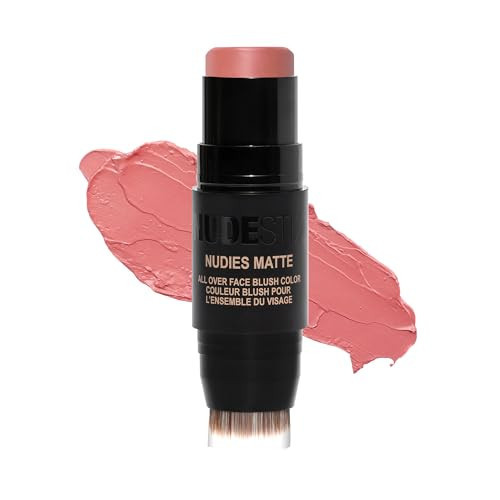 Nudestix Nudies Blush Stick – 3-in-1 Cream Blush for Cheeks, Eyes & Lips with Built-In Brush | Soft Matte Finish for a Natural Flush | Clean, Vegan & Travel-Friendly Makeup (Naughty N' Spice) | Amazon (US)