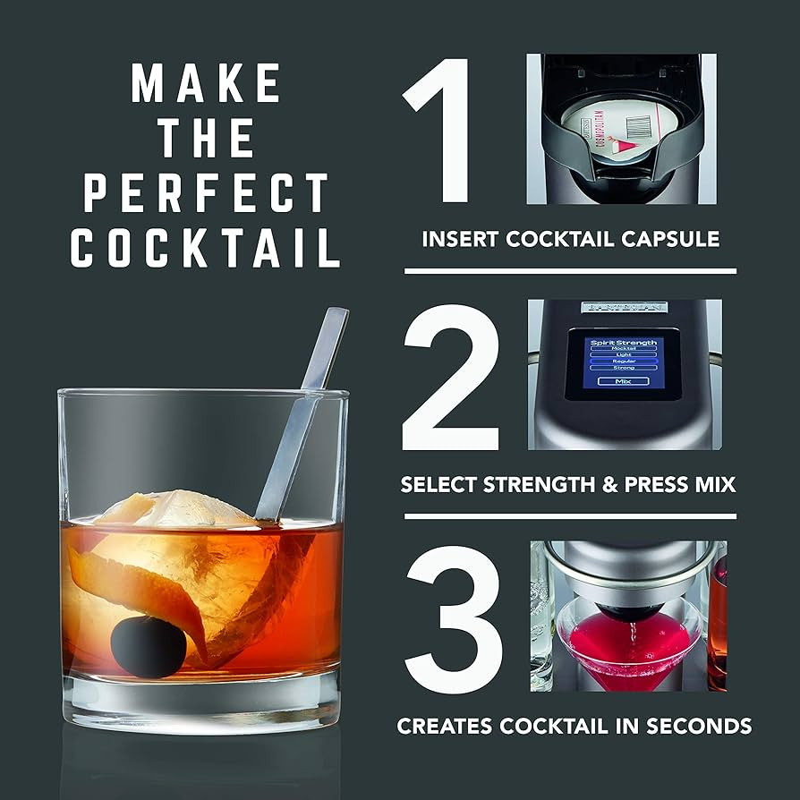 Bartesian Cocktail Making Machine - Automatic Mixology Home Bar Cocktails Mixing Maker - Push But... | Amazon (US)