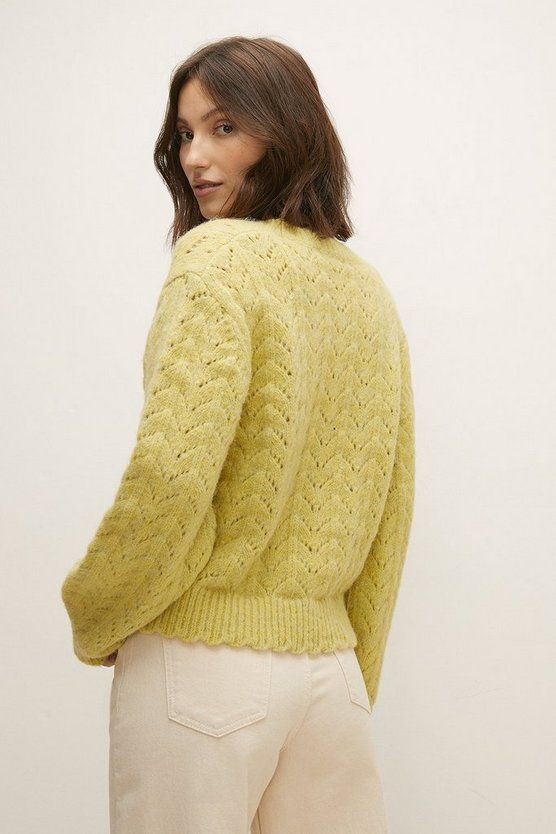 Cosy Pointelle Knitted Cardigan | Oasis UK & IE 