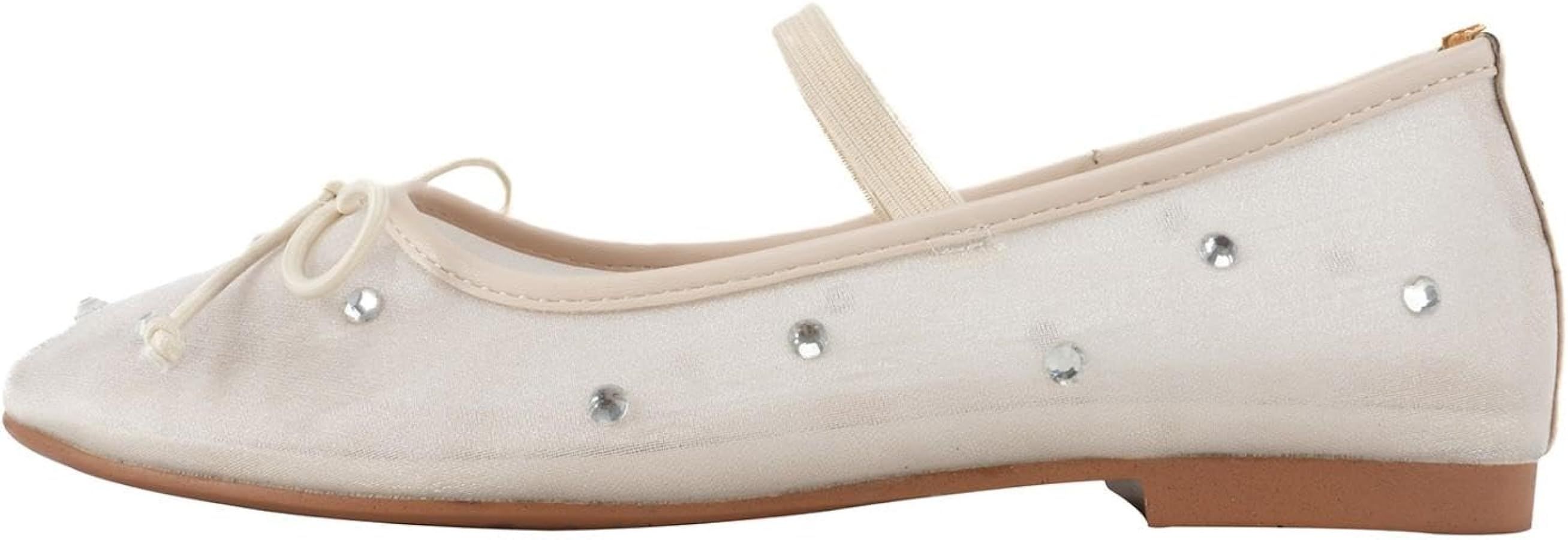 Gradinery Women's Crystal Mesh Ballet Flats Shoes Round Toe Slip On Ballerina Flats for Women Rhi... | Amazon (US)