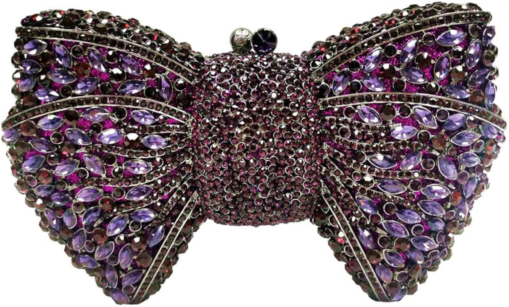 Ladies Pretty Bowknot Clutch Purse Sparkly Rhinestone Crystal Evening Bag Wedding Party Handbag W... | Amazon (US)