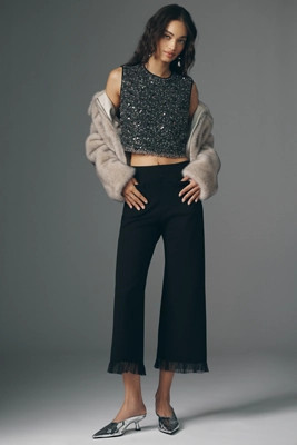 The Colette Tulle Ruffle Crop Party Pants by Maeve | Anthropologie (US)