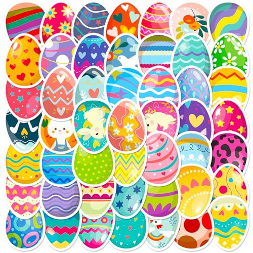 50 Pcs Egg Stickers, Basket Stuffers Basket Stuffers。Decoration Easter Egg Decoration, Easter Egg Stickers…Easter Stickers for Kids | Amazon (US)