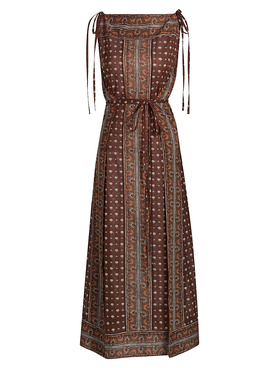 Women's Amarante Shell-Print Cotton Maxi Dress - Terre Foulard De La Mer - Size Large | Saks Fifth Avenue