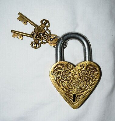 Brass Heart Shape Lock Golden Finish Jasmine Flower Design Safety Door Lock AR67  | eBay | eBay US