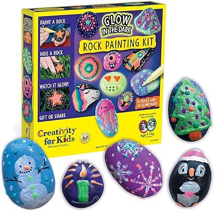 Creativity for Kids Glow In The Dark Rock Painting Kit - Paint 10 Rocks with Water Resistant Glow... | Amazon (US)