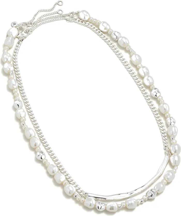Assorted Set of 2 Cultured Freshwater Pearl & Chain Necklaces | Nordstrom
