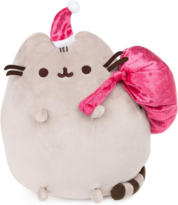 GUND Santa Claws Pusheen Holiday Plush Stuffed Animal Cat, Gray and Pink, 9.5” | Amazon (US)