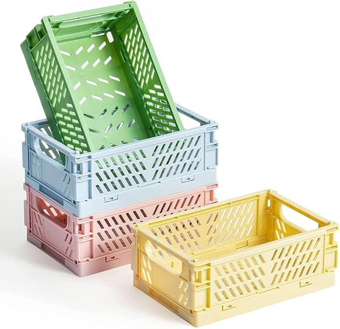 TORASO 4 Pack Mini [15cm L x 10cm W x 5.7cm H] Plastic Baskets for Shelf Storage Organizing, Dura... | Amazon (CA)