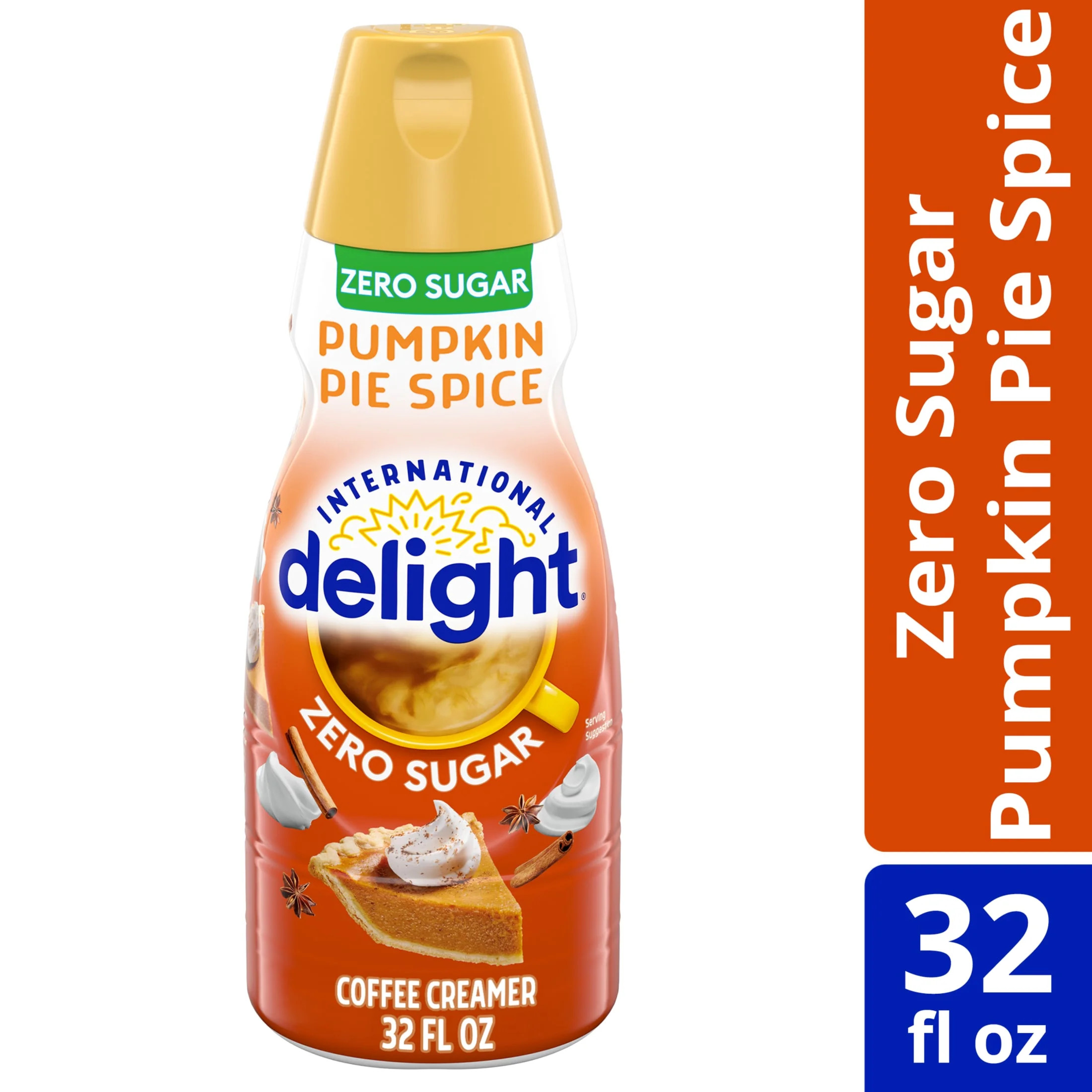 International Delight Zero Sugar Pumpkin Pie Spice Coffee Creamer Bottle, 32 fl​ oz | Walmart (US)