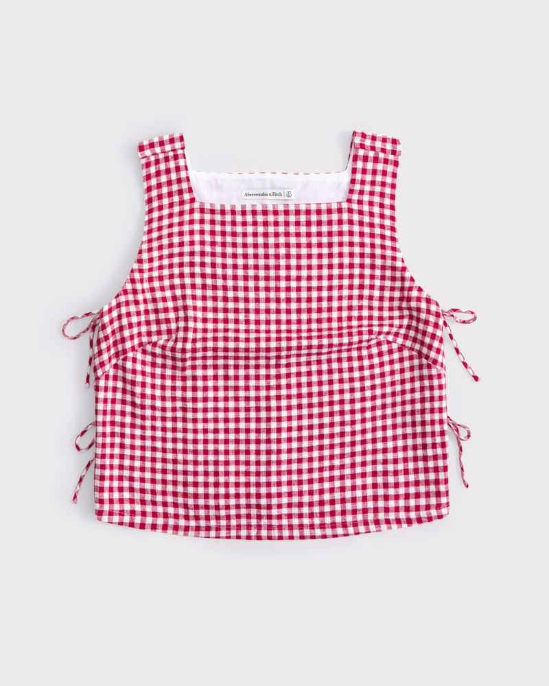 Apron Linen-Blend Set Top | Abercrombie & Fitch (US)
