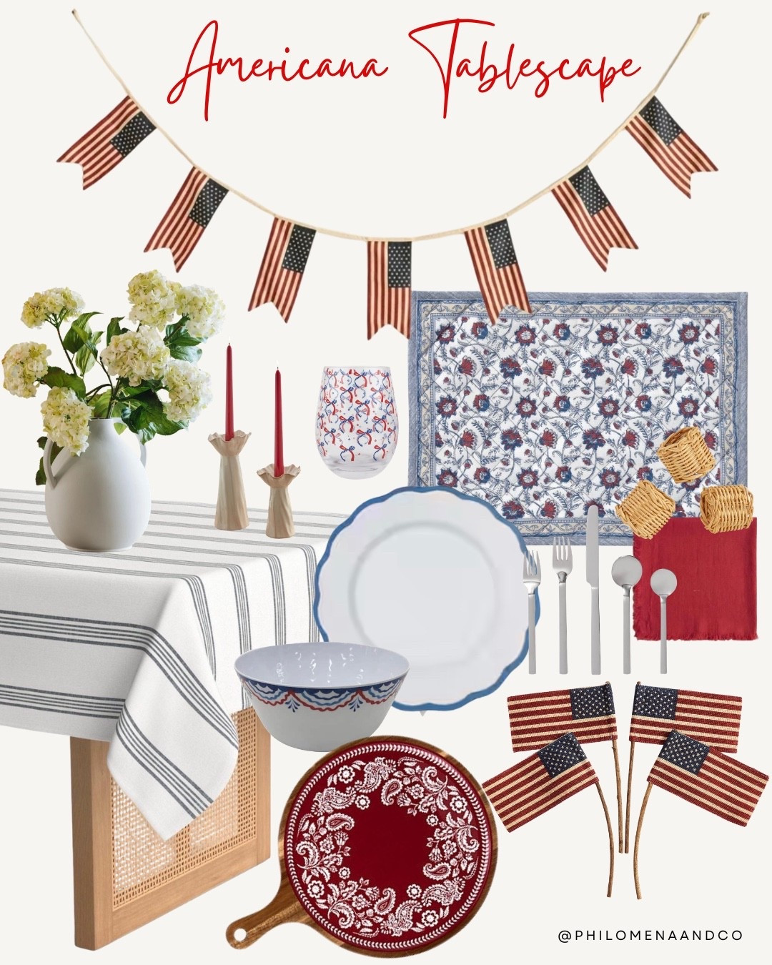 🤍 Stars, Stripes & Blooms

Fourth of July tablescape inspiration featuring patriotic decor, woven textures, blue and white accents, and timeless Americana style for summer entertaining and holiday hosting. ♥️🤍💙 

#FourthOfJulyDecor #TablescapeInspiration #SummerEntertaining

#LTKHome #LTKSeasonal